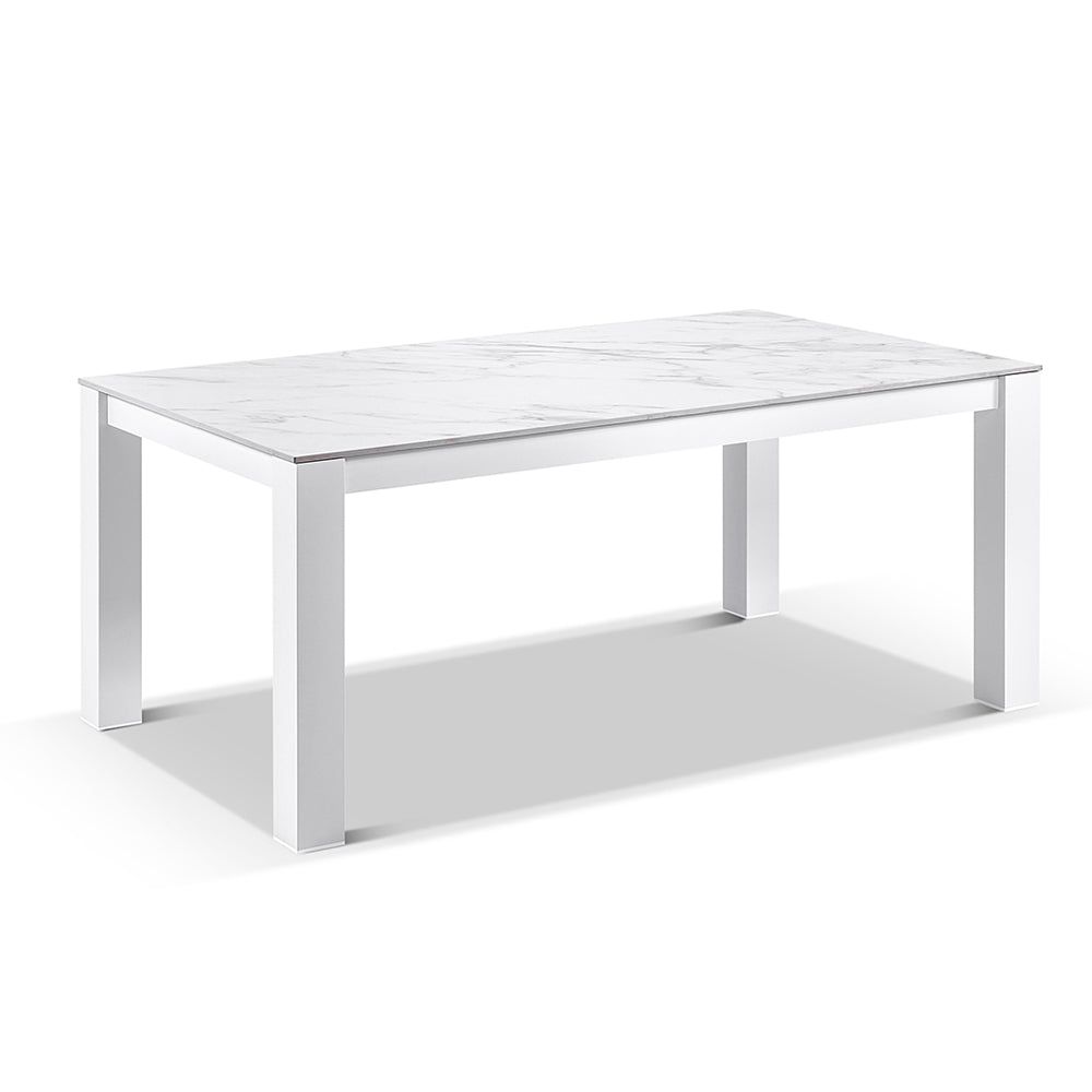 "Hawaii" Hamptons Style Outdoor Ceramic & Aluminium 1.8m Table in White