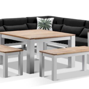 wp-image-tigress-36875.jpg "Newport" Hamptons Style Outdoor Aluminium Lounge & Dining Setting in White with Denim Grey Cushions