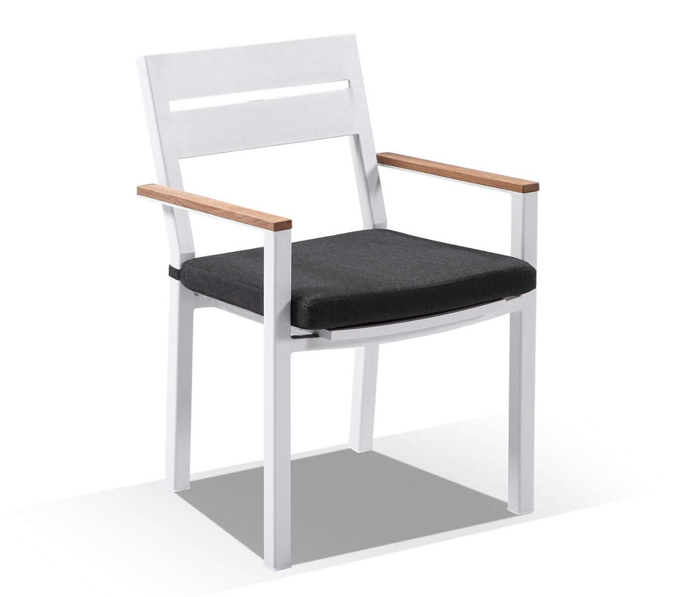 "Newport" Hamptons Style Outdoor 2.5m Aluminium and Teak Top Dining Setting with 8 Avalon Chairs in White - Image 2