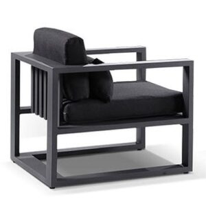 wp-image-tigress-37336.jpg "Hawaii" Hamptons Style Outdoor Aluminium 1 Seater Armchair in Grey with Denim Grey Cushions