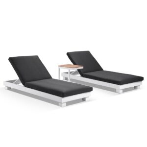 wp-image-tigress-37382.jpeg "Hawaii" Hamptons Style Aluminium Sun Lounge Set in White with Denim Grey Cushions & Teak Look Side Table