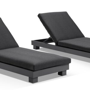 wp-image-tigress-37430.jpg "Hawaii" Hamptons Style Aluminium Sun Lounge Set in Charcoal with Denim Grey Cushions