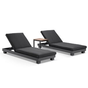 wp-image-tigress-37434.jpg "Hawaii" Hamptons Style Aluminium Sun Lounge Set in Charcoal with Denim Grey Cushions & Teak Look Side Table