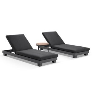 wp-image-tigress-37441.jpg "Hawaii" Hamptons Style Aluminium Sun Lounge Set in Charcoal with Denim Grey Cushions & Teak Look Round Side Table