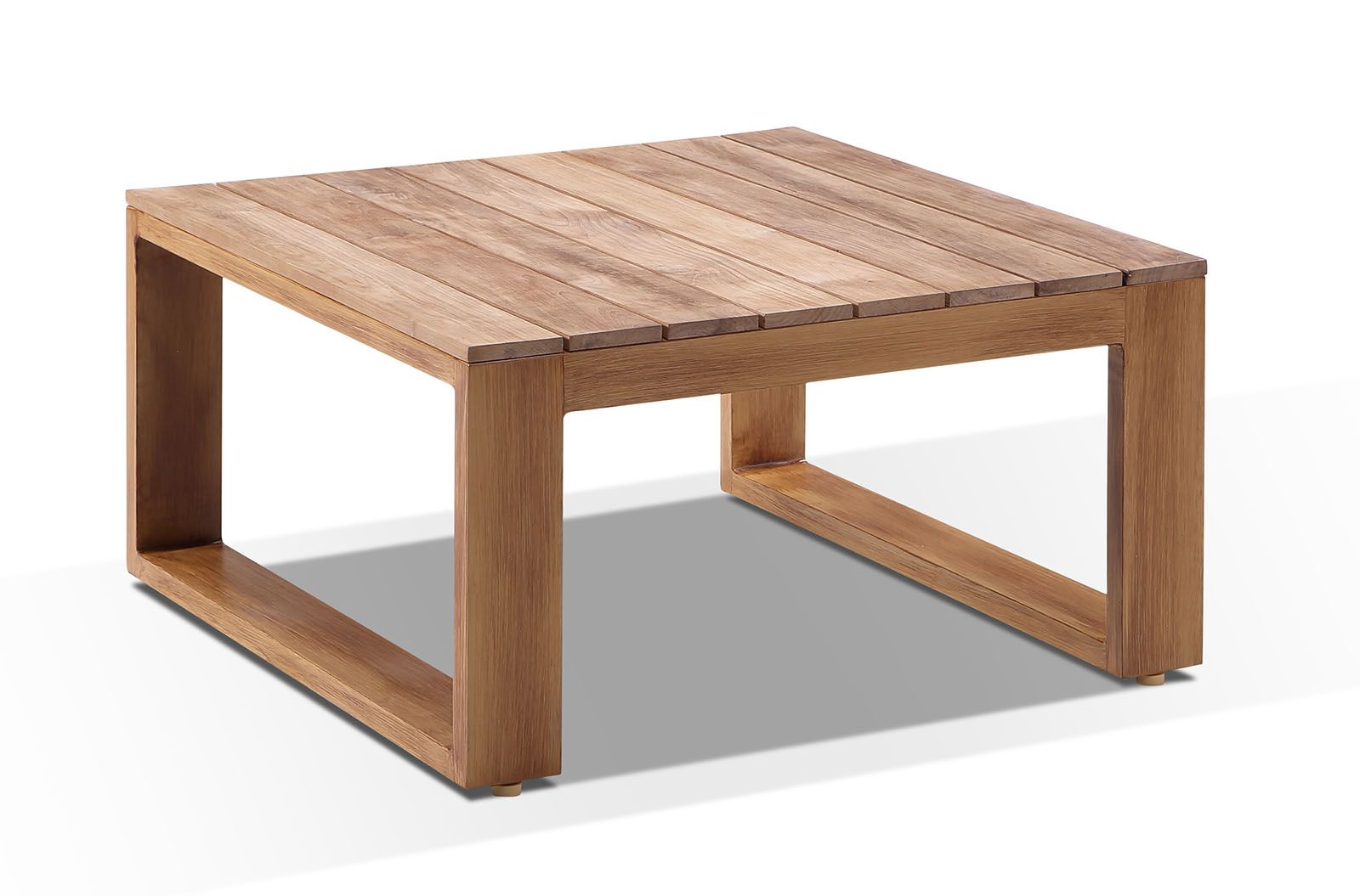 "Hawaii" Hamptons Style Aluminium Modular Lounge Setting with 2 x Coffee Tables in Teak Look with Cream Cushions - Image 6