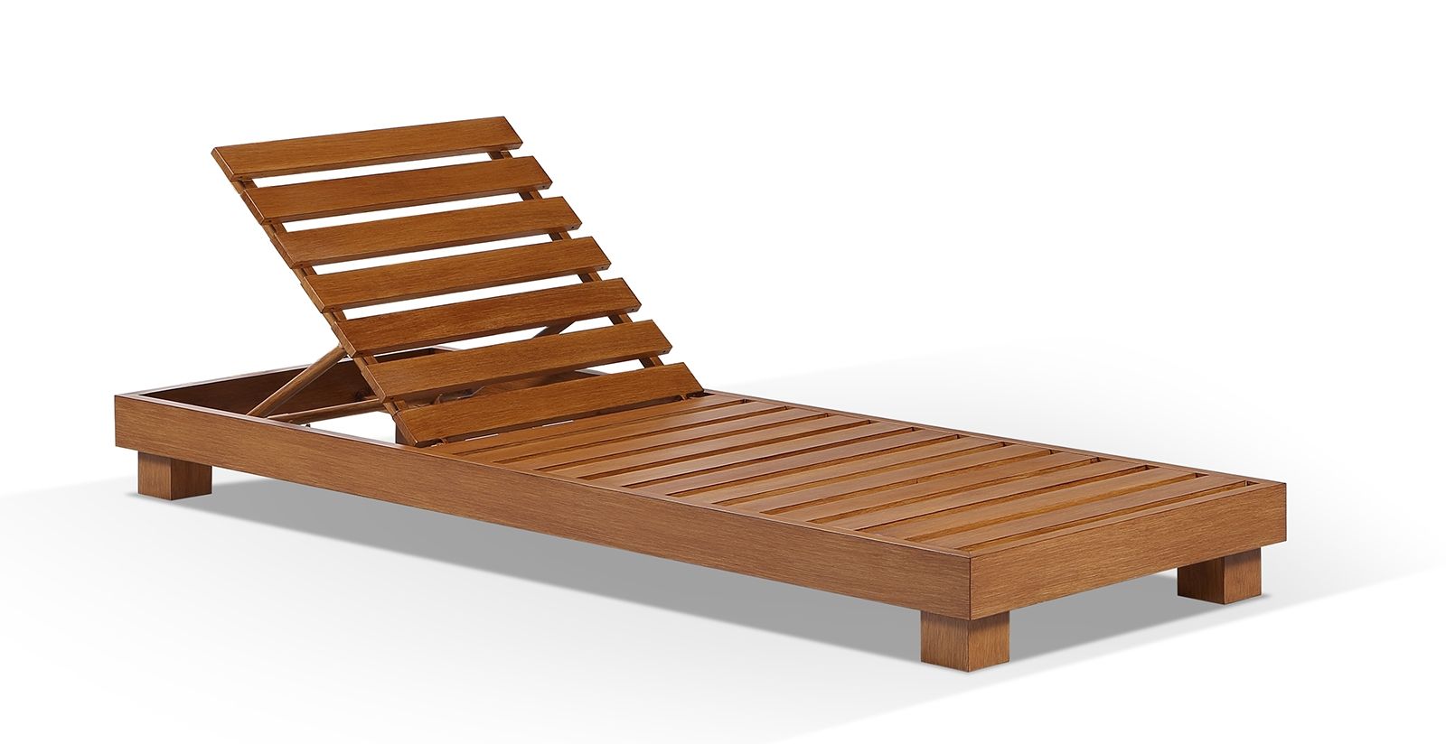 "Hawaii" Hamptons Style Aluminium Sun Lounge in Teak Look with Olefin Grey Cushion - Image 3