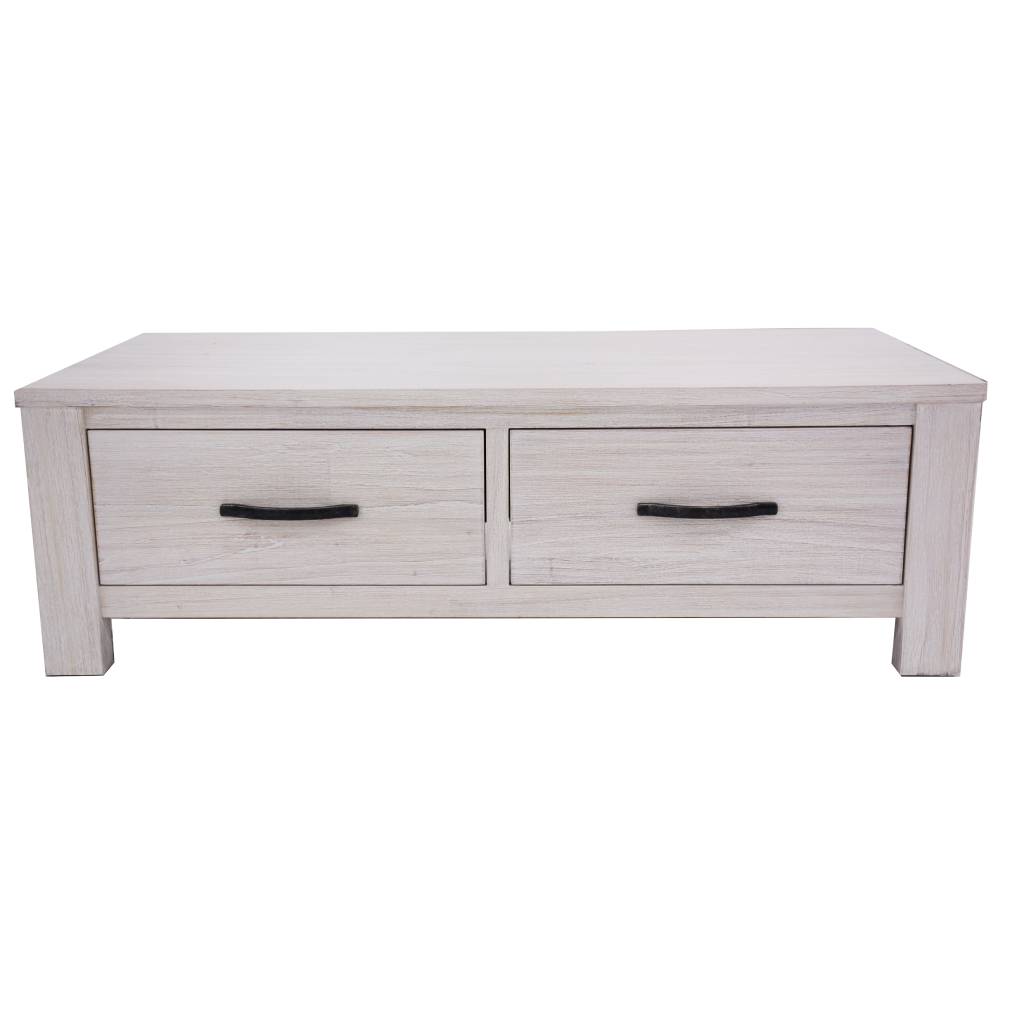 "Avalon" Hamptons Style Coastal Timber Coffee Table, White Wash W127 x D66.5 x H40cm (RRP $899) - Image 2