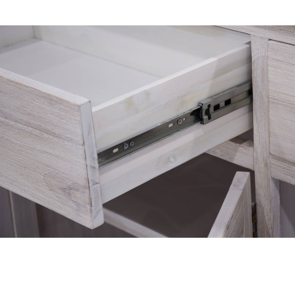 "Avalon" Coastal Style Timber TV Entertainment Unit 2 Doors 2 Drawers, White Wash 216cmW x 45cmD x 55cmH (RRP $1499) - Image 5