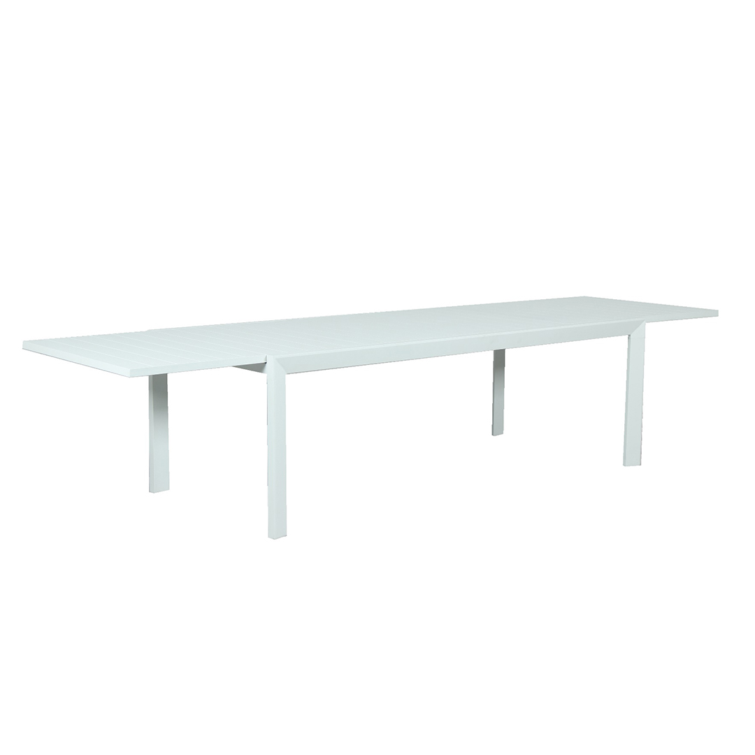 "Sorrento" Resort Style Outdoor Aluminium Extension Dining Table in White, 2200-3400X1000mm (RRP $1999)