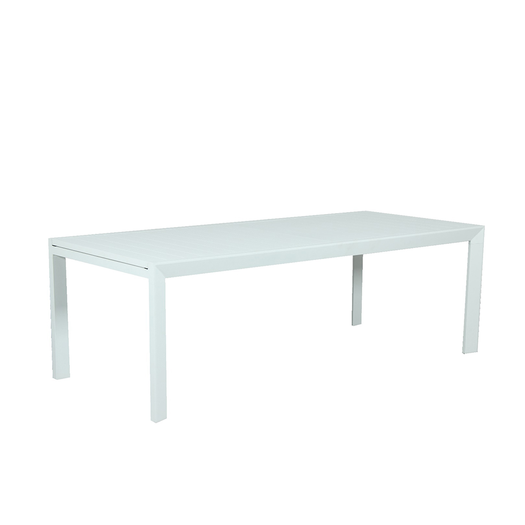 "Sorrento" Resort Style Outdoor Aluminium Extension Dining Table in White, 2200-3400X1000mm (RRP $1999) - Image 2