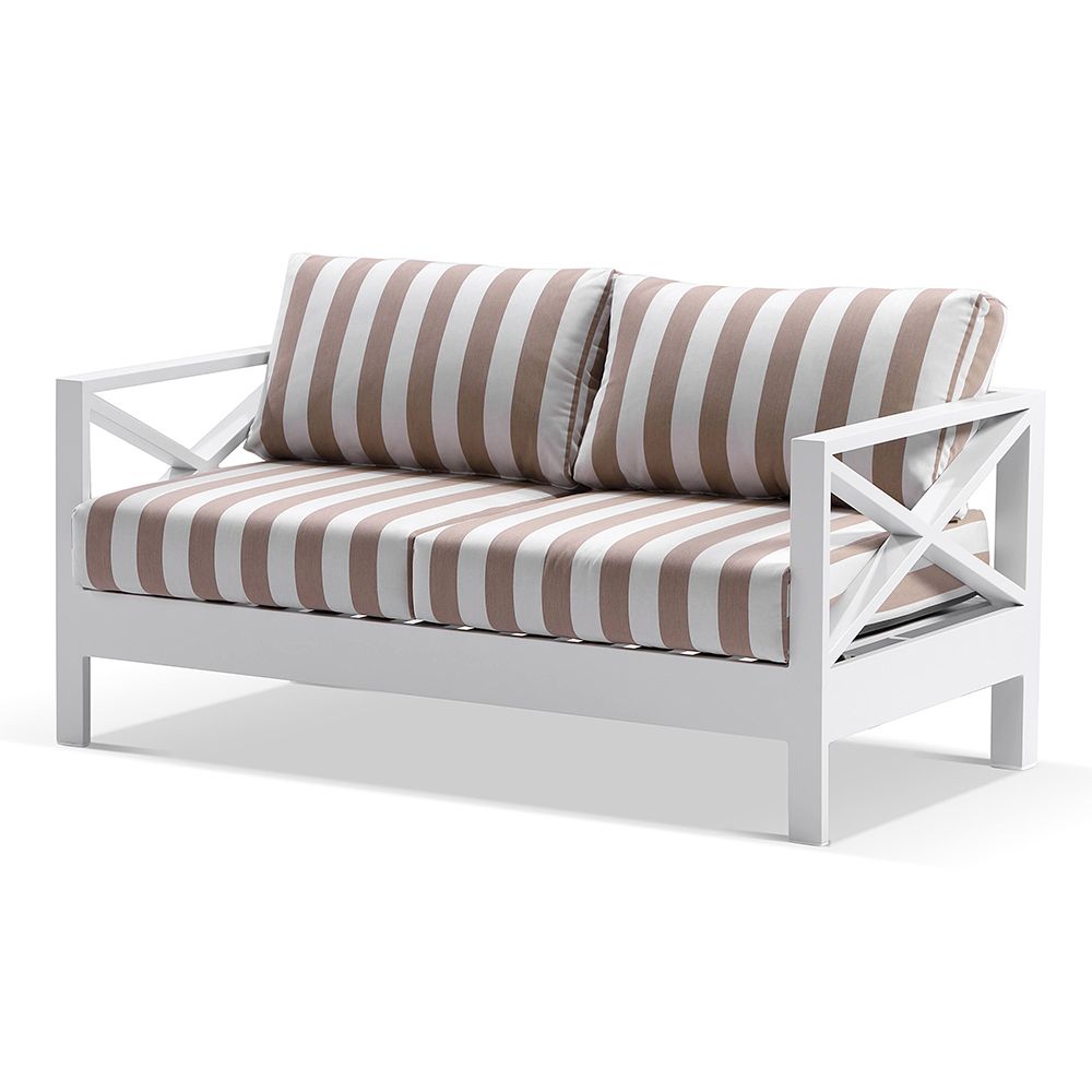 "Montego Bay" Hamptons Style Outdoor Aluminium 5 Piece Lounge Setting with Sunbrella Cushions (RRP $7199) - Image 3