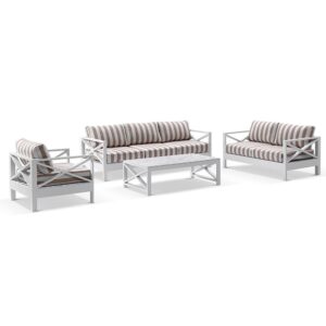 wp-image-tigress-38706.jpg "Montego Bay" Hamptons Style Outdoor Aluminium 4 Piece 3+2+1 Seater Lounge Setting with Sunbrella Cushions