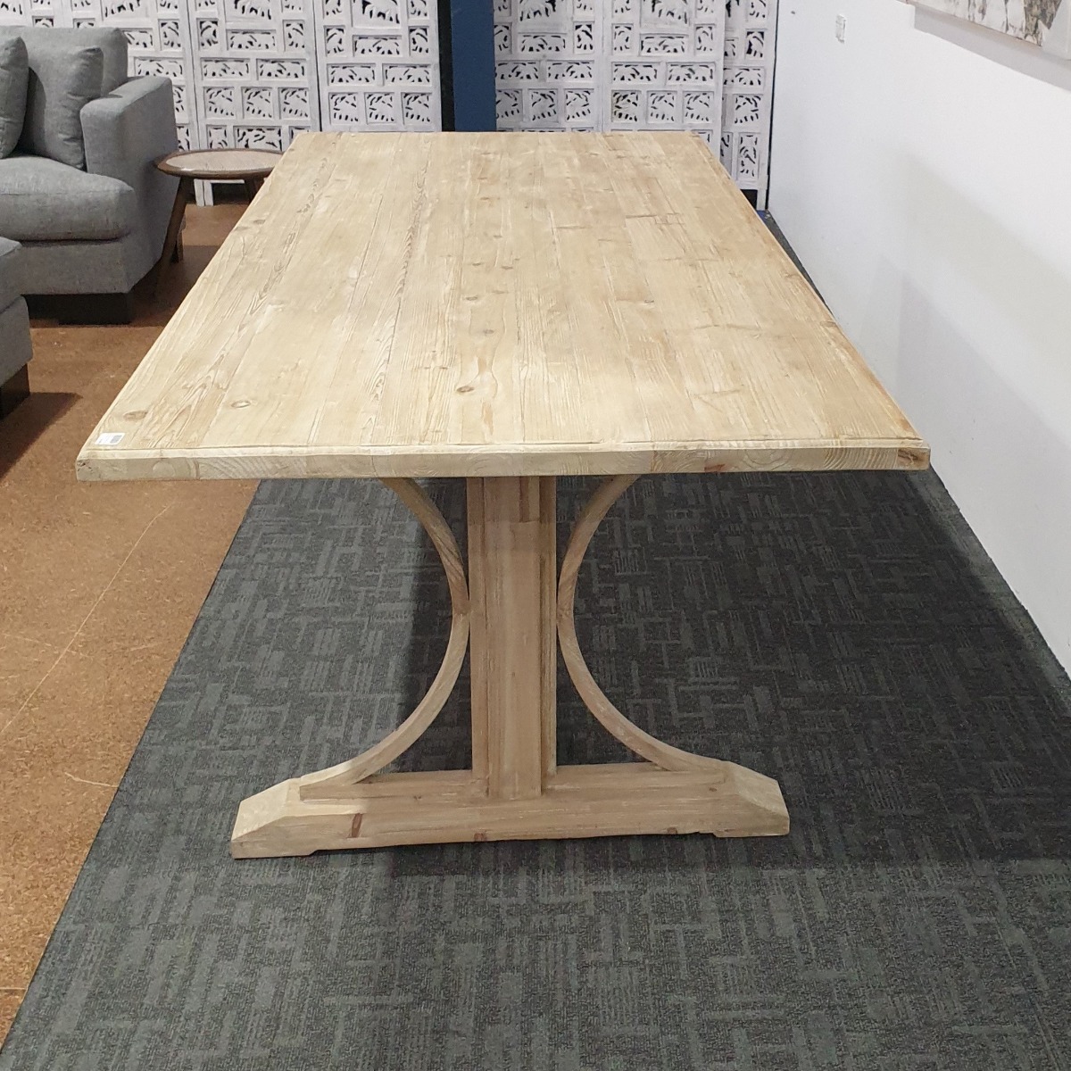 "New Hampshire" Recycled Timber Dining Table White Wash, 245cm W x 105cm D x 76cm H - Image 3
