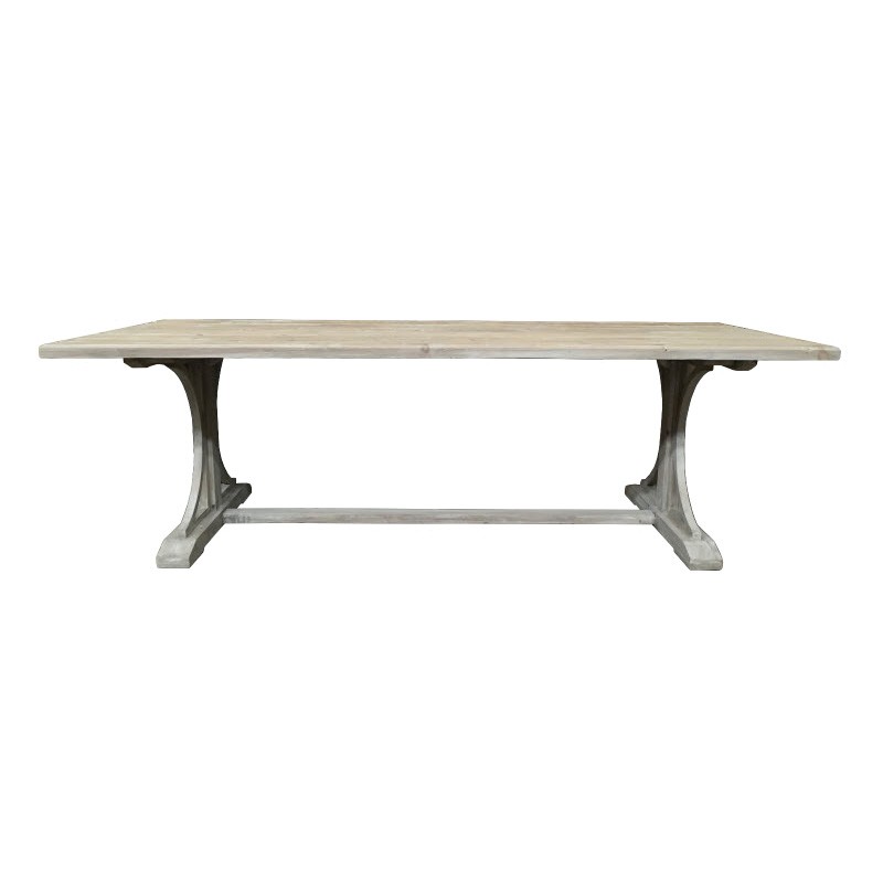 "New Hampshire" Recycled Timber Dining Table White Wash, 245cm W x 105cm D x 76cm H - Image 2