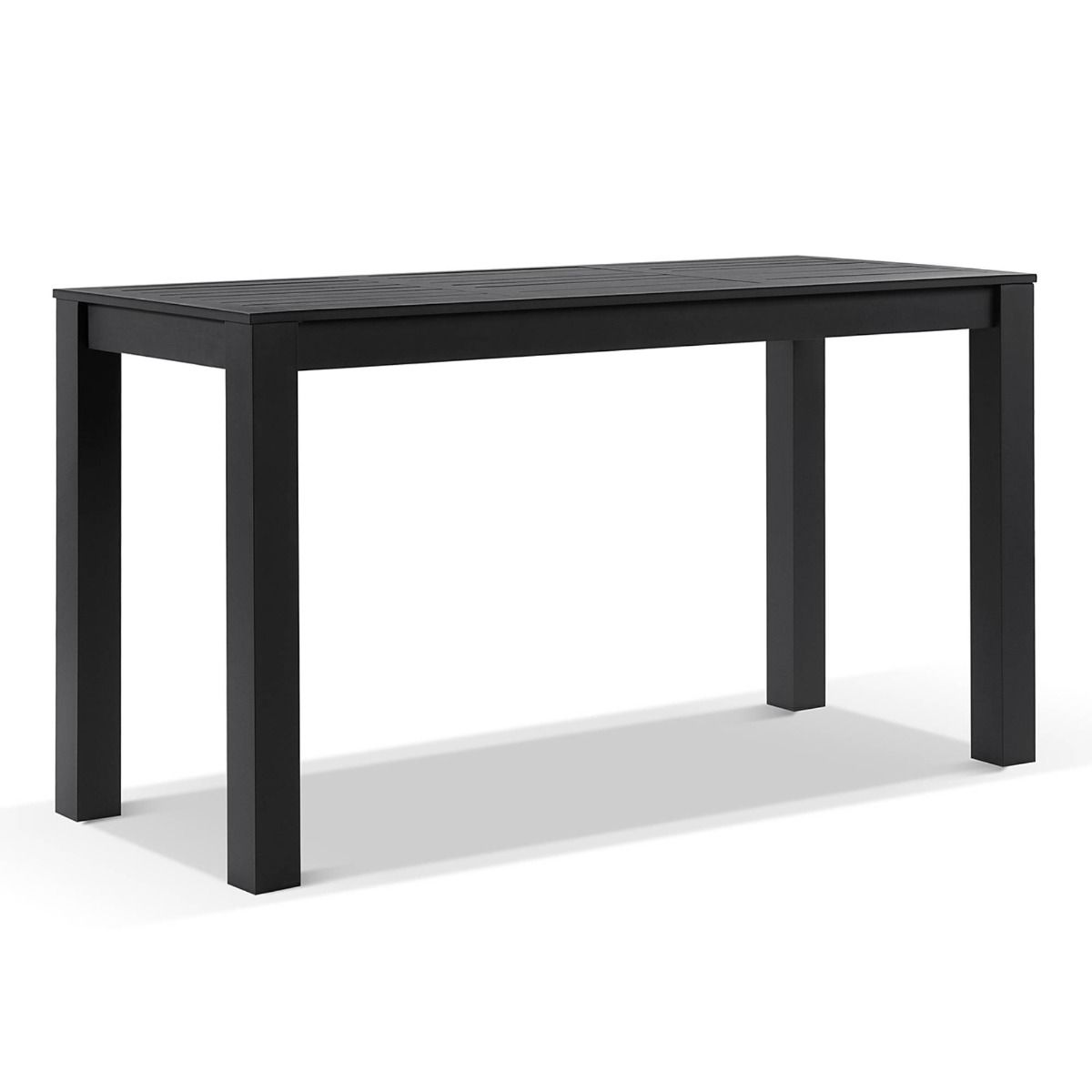 "Hawaii" Hamptons Style Outdoor Aluminium 2m Bar Table with 6 Bar Stools, Charcoal - Image 3