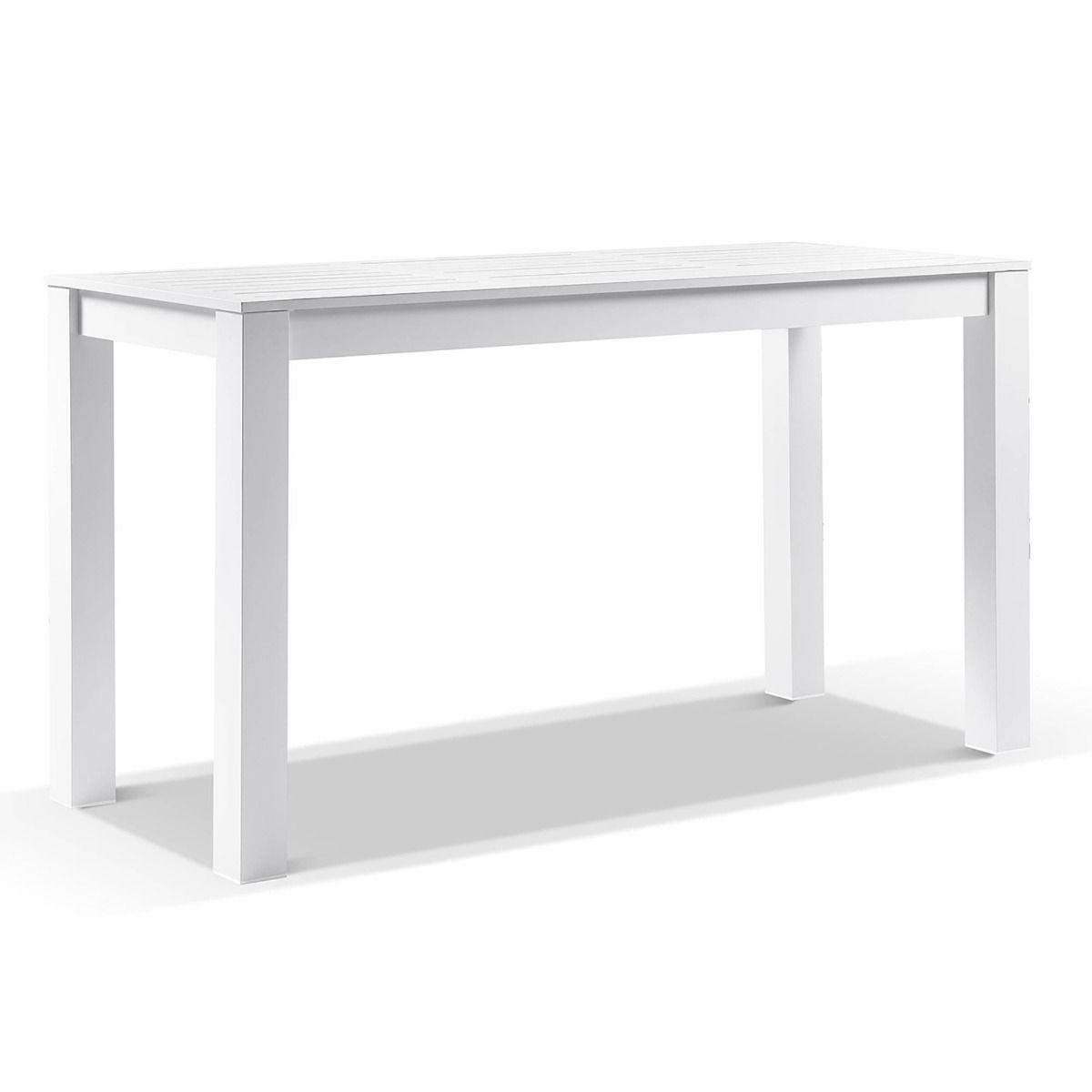 "Hawaii" Hamptons Style Outdoor Aluminium 2m Bar Table with 8 Bar Stools, White - Image 3