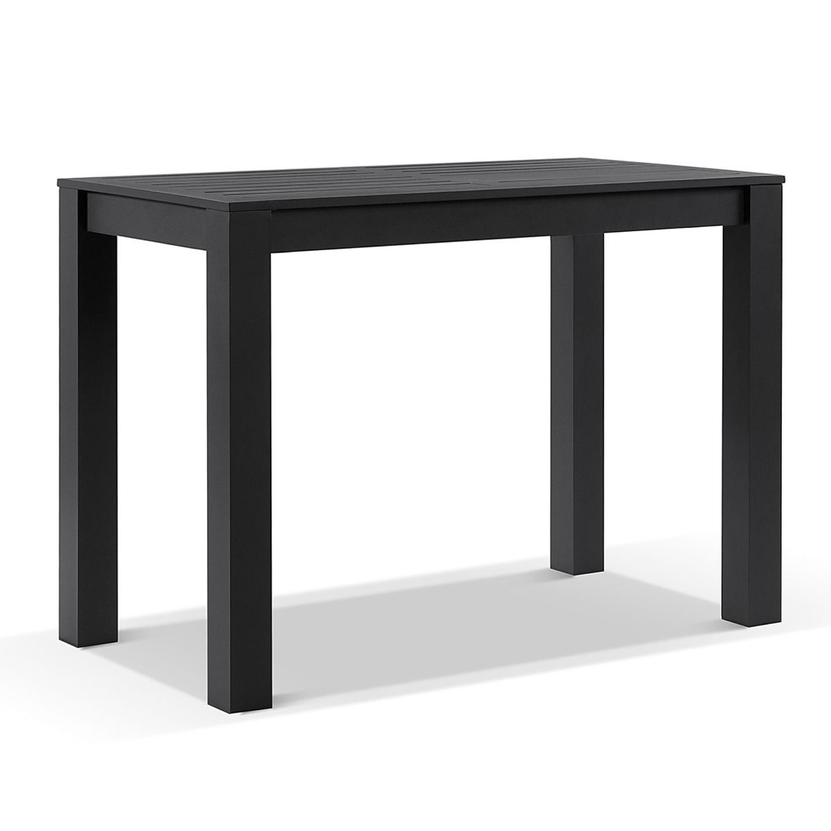 "Hawaii" Hamptons Style Outdoor Aluminium 1.5m Bar Table with 4 Bar Stools, Charcoal - Image 3