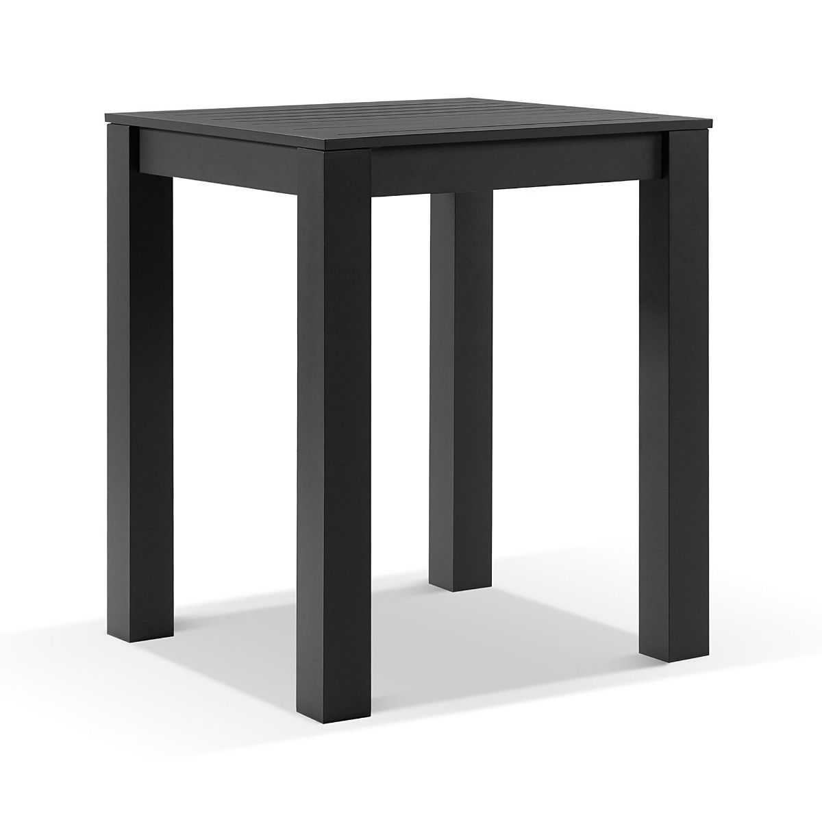 "Hawaii" Hamptons Style Outdoor Aluminium Square Bar Table with 2 Bar Stools, Charcoal - Image 3