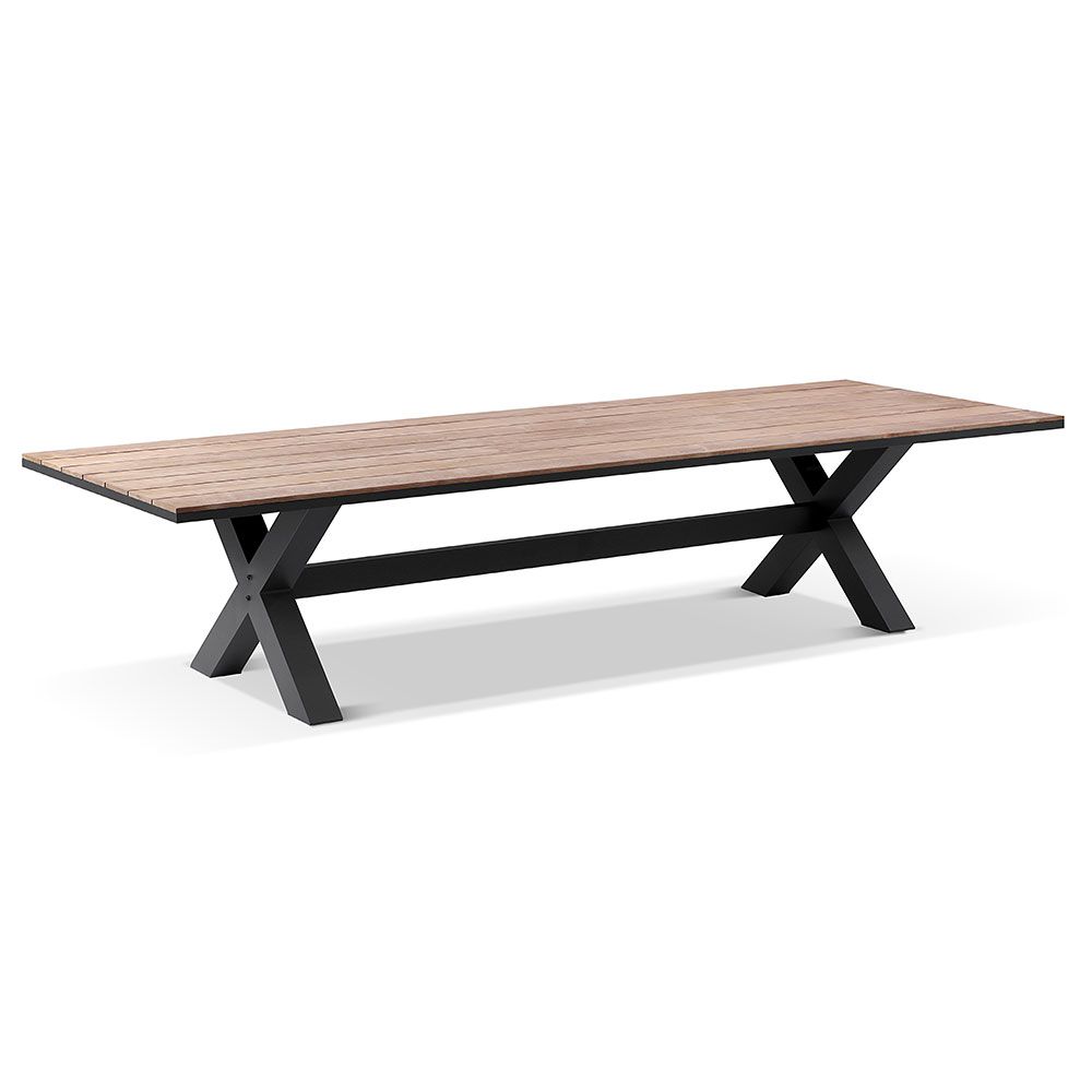 "Montego Bay" Hamptons Style Outdoor Aluminium 3m Dining Table, Charcoal