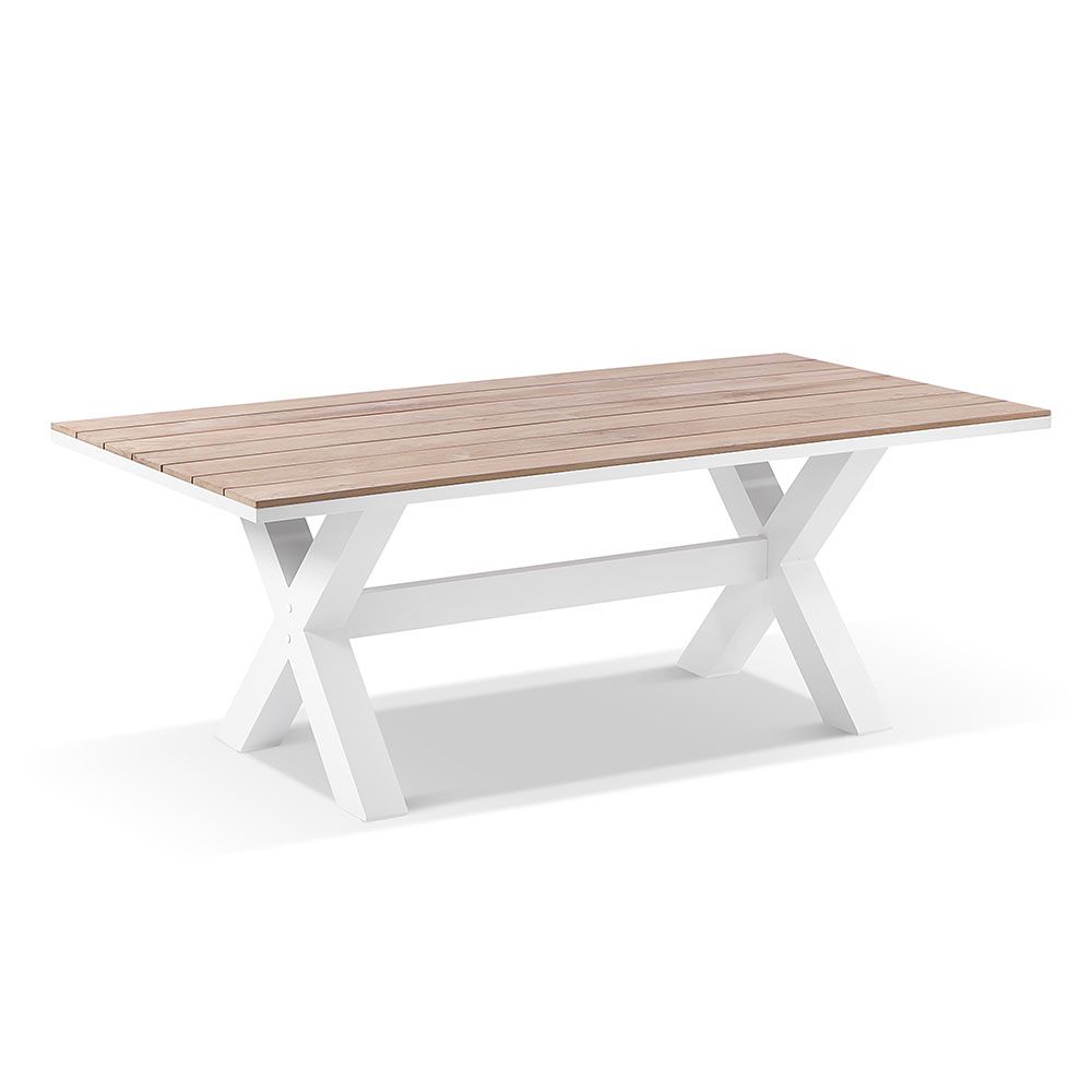"Montego Bay" Hamptons Style Outdoor Aluminium 2m Dining Setting with 8 Chairs with Grey Cushions - Image 3