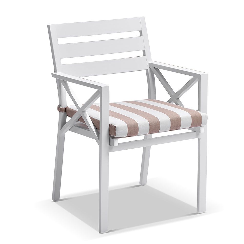 "Montego Bay" Hamptons Style Outdoor Aluminium 2m Dining Setting with 8 Chairs with Sunbrella Cushions - Image 2