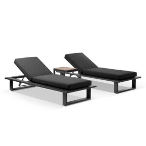 wp-image-tigress-39204.jpg "Barbados" Hamptons Style Aluminium Sun Lounge Set in Charcoal with Denim Grey Cushions & Teak Slide Under Side Table
