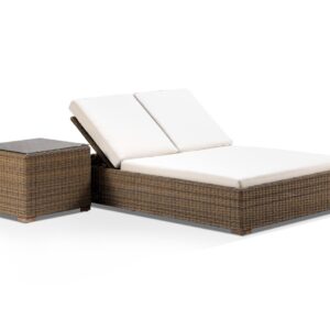 wp-image-tigress-39229.jpg "Waikiki" Hamptons Style Wicker Double Sun Lounge in Brushed Wheat with Cream Cushions & Side Table
