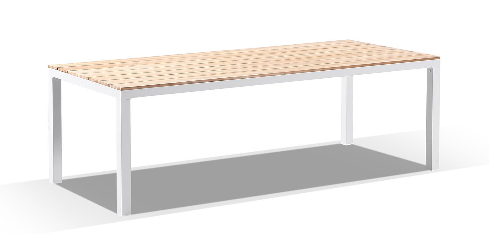 "Santorini" Hamptons Style Outdoor Aluminium 8 Seater Dining Table, White
