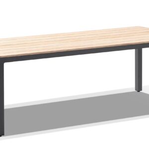 "Santorini" Hamptons Style Outdoor Aluminium 8 Seater Dining Table, Charcoal