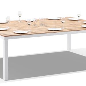 "Santorini" Hamptons Style Outdoor Aluminium 10 Seater Dining Table, White