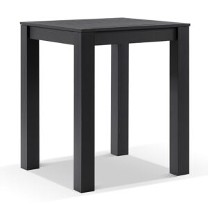 "Hawaii" Hamptons Style Outdoor Aluminium Square Bar Table, Charcoal