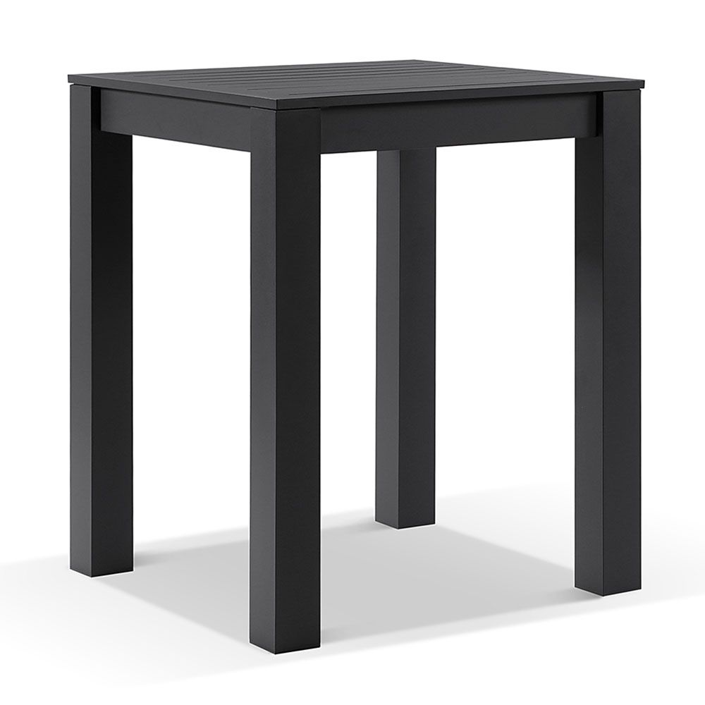 "Hawaii" Hamptons Style Outdoor Aluminium Square Bar Table, Charcoal