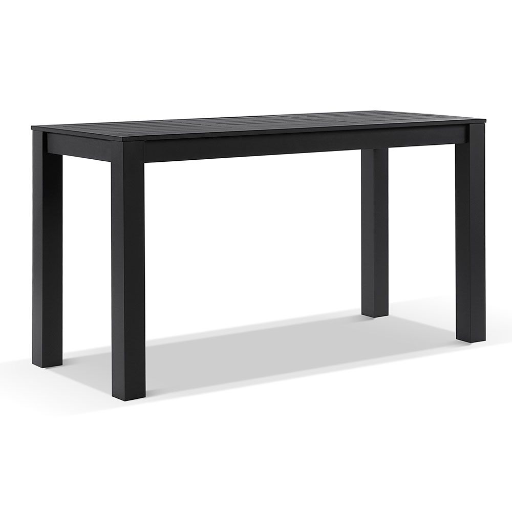 "Hawaii" Hamptons Style Outdoor Aluminium 2M Bar Table, Charcoal