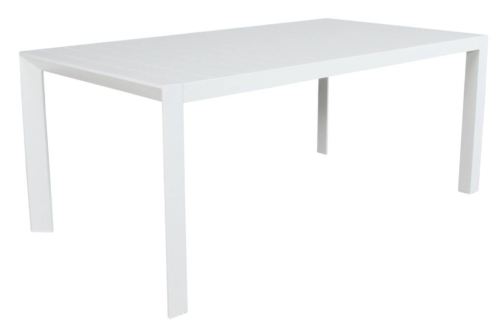 "Palm Beach" Hamptons Style Outdoor Aluminium Dining Table in White, 178.5cm x 100cm x 75cmH (RRP $1199)