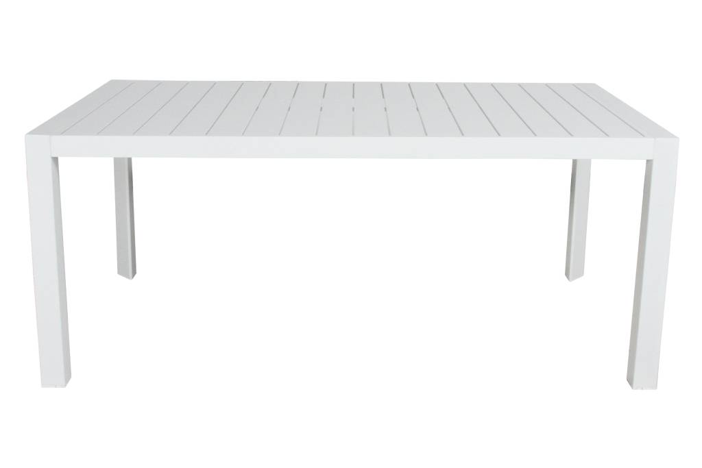 "Palm Beach" Hamptons Style Outdoor Aluminium Dining Table in White, 178.5cm x 100cm x 75cmH (RRP $1199) - Image 2