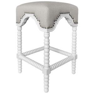 wp-image-tigress-39713.jpg "Bobbin" Hamptons Style Linen Fabric & Oak Timber Barstool, White & Oatmeal (RRP $699)