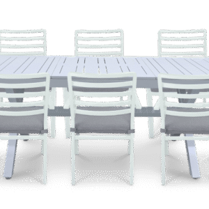 wp-image-tigress-39837.png "Breeze" Hamptons Style Outdoor 9 Piece Extension Dining Setting in Arctic White with Platinum Olefin Cushions