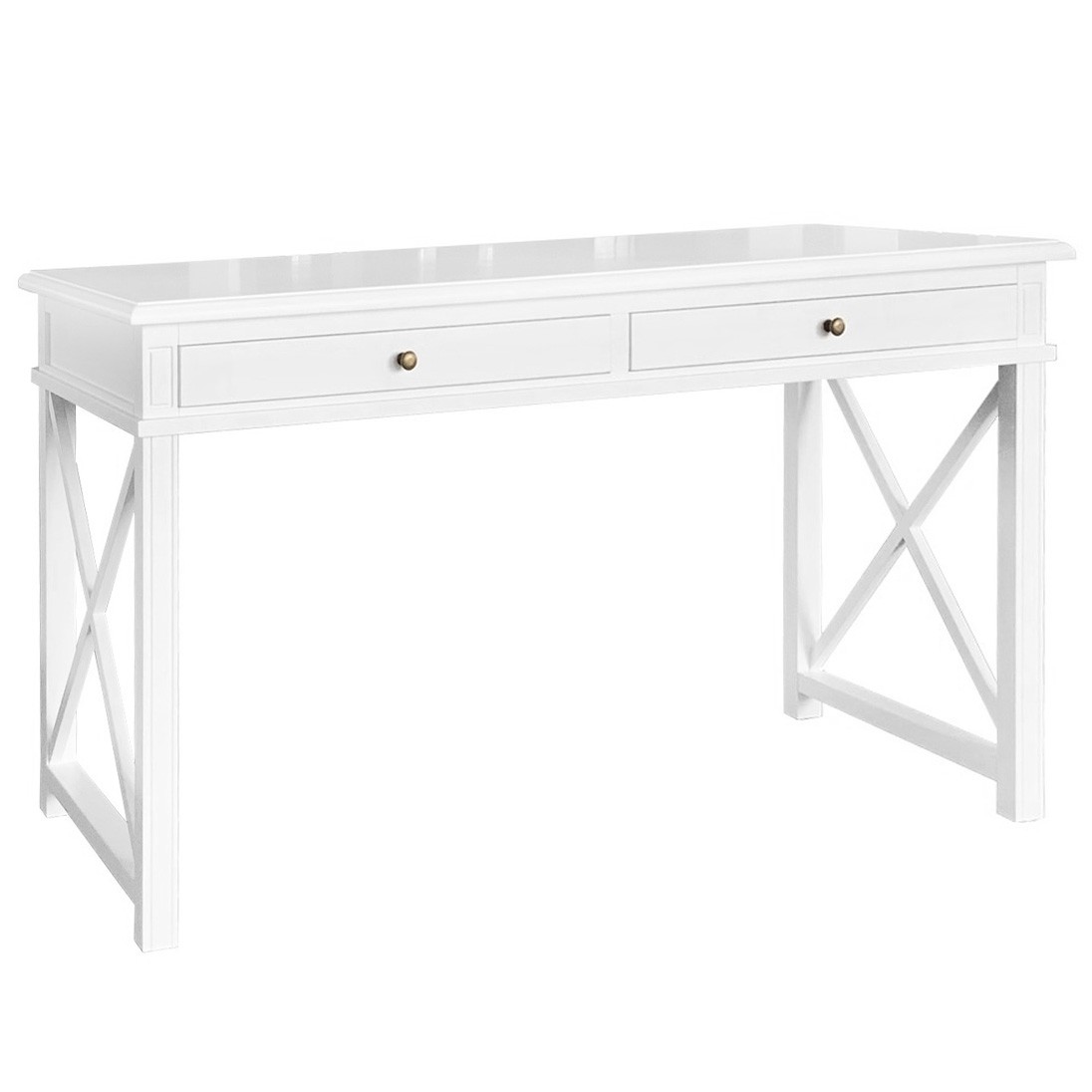 "Noosa" Hamptons Style Solid Timber Desk White, 150cmW x 55cmD x 78cmH (RRP $1699) - Image 2