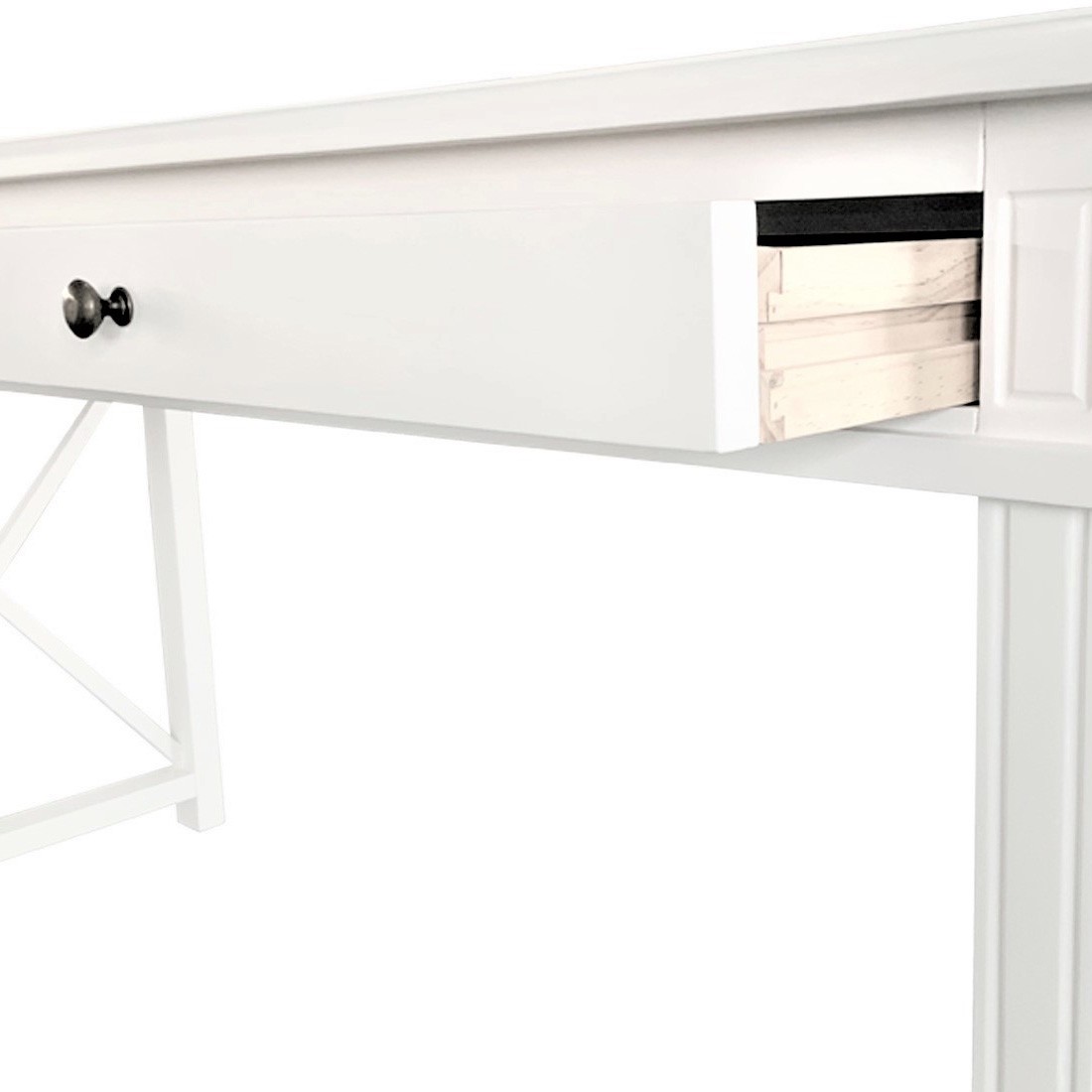 "Noosa" Hamptons Style Solid Timber Desk White, 150cmW x 55cmD x 78cmH (RRP $1699) - Image 3