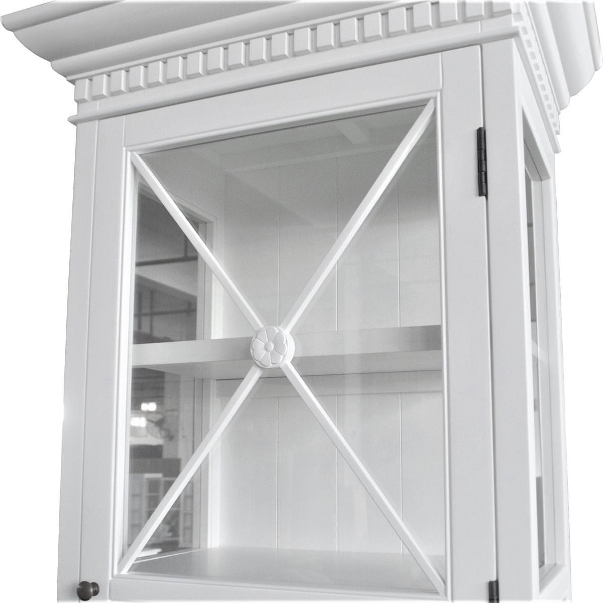 "Balmoral" Hamptons Style Timber French Single Door Sideboard & Hutch Display Cabinet, White 75cmW x 45cmD x 220cmH (RRP $2999) - Image 2