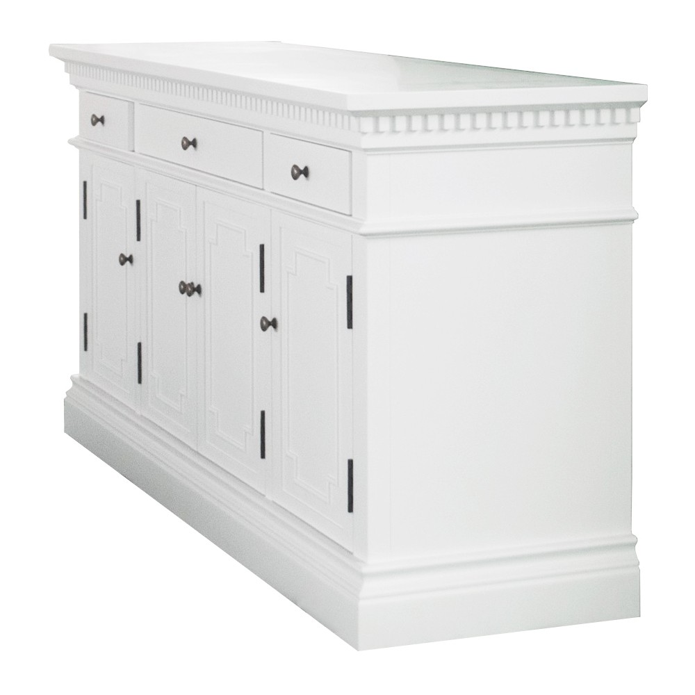 "Harbord" Hamptons Style 4 Door 3 Drawer Buffet Sideboard White, 165cmW x 48cmD x 81cmH (RRP $3499) - Image 2