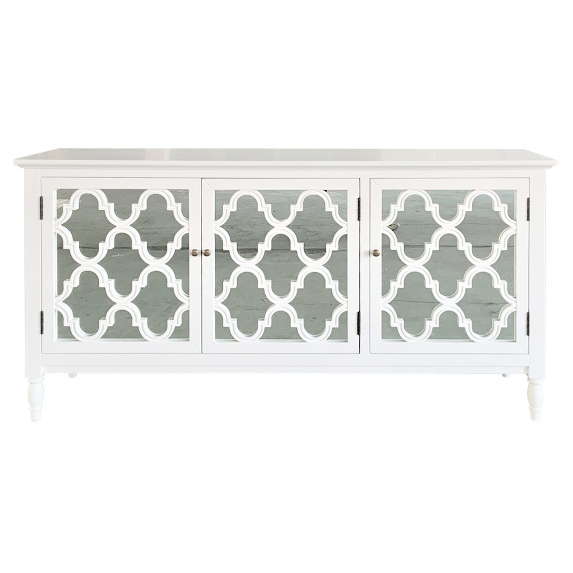 "Sienna" Hamptons Style 3 Door Buffet Sideboard White, 173cm W x 46cm D x 89cm H (RRP $2499)
