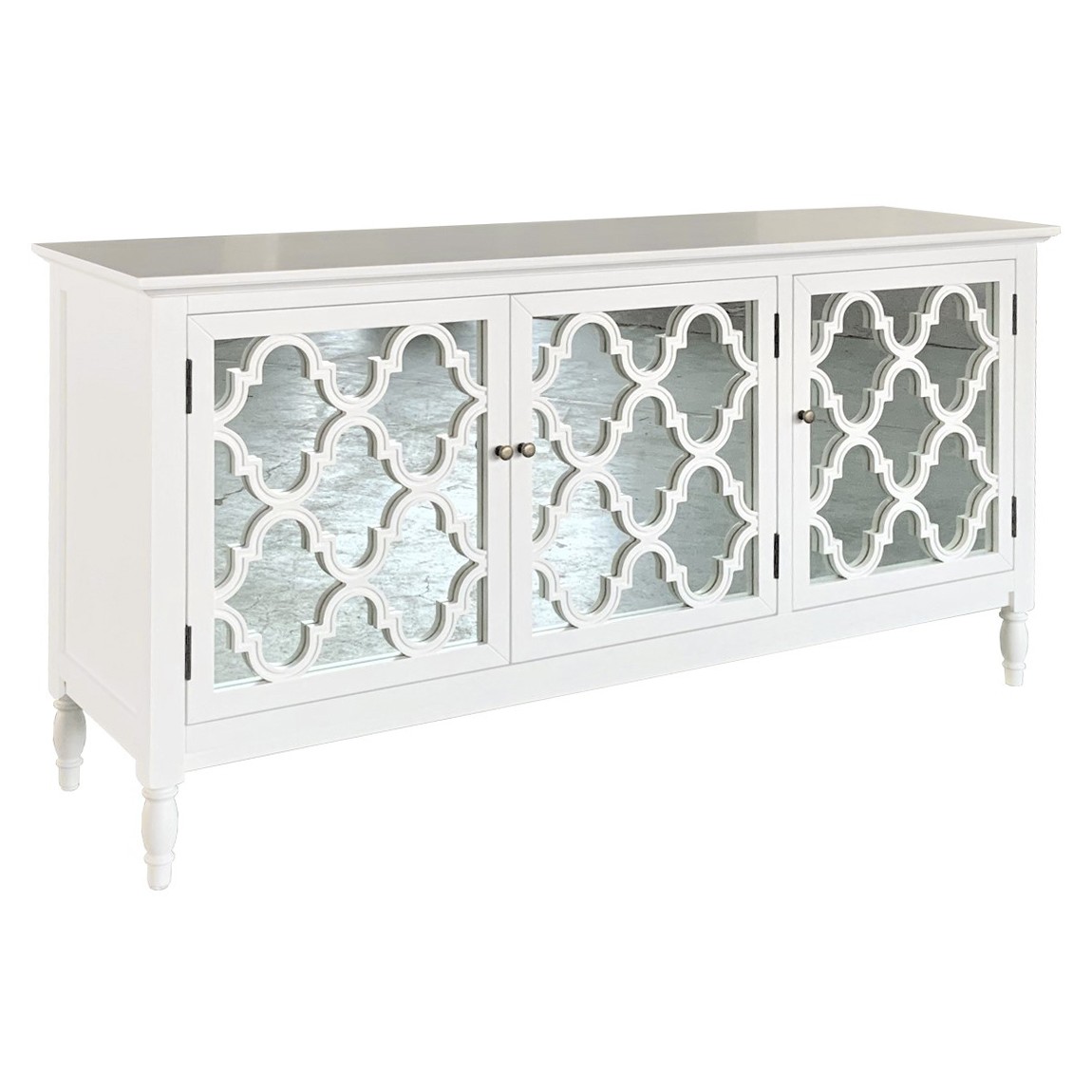 "Sienna" Hamptons Style 3 Door Buffet Sideboard White, 173cm W x 46cm D x 89cm H (RRP $2499) - Image 2