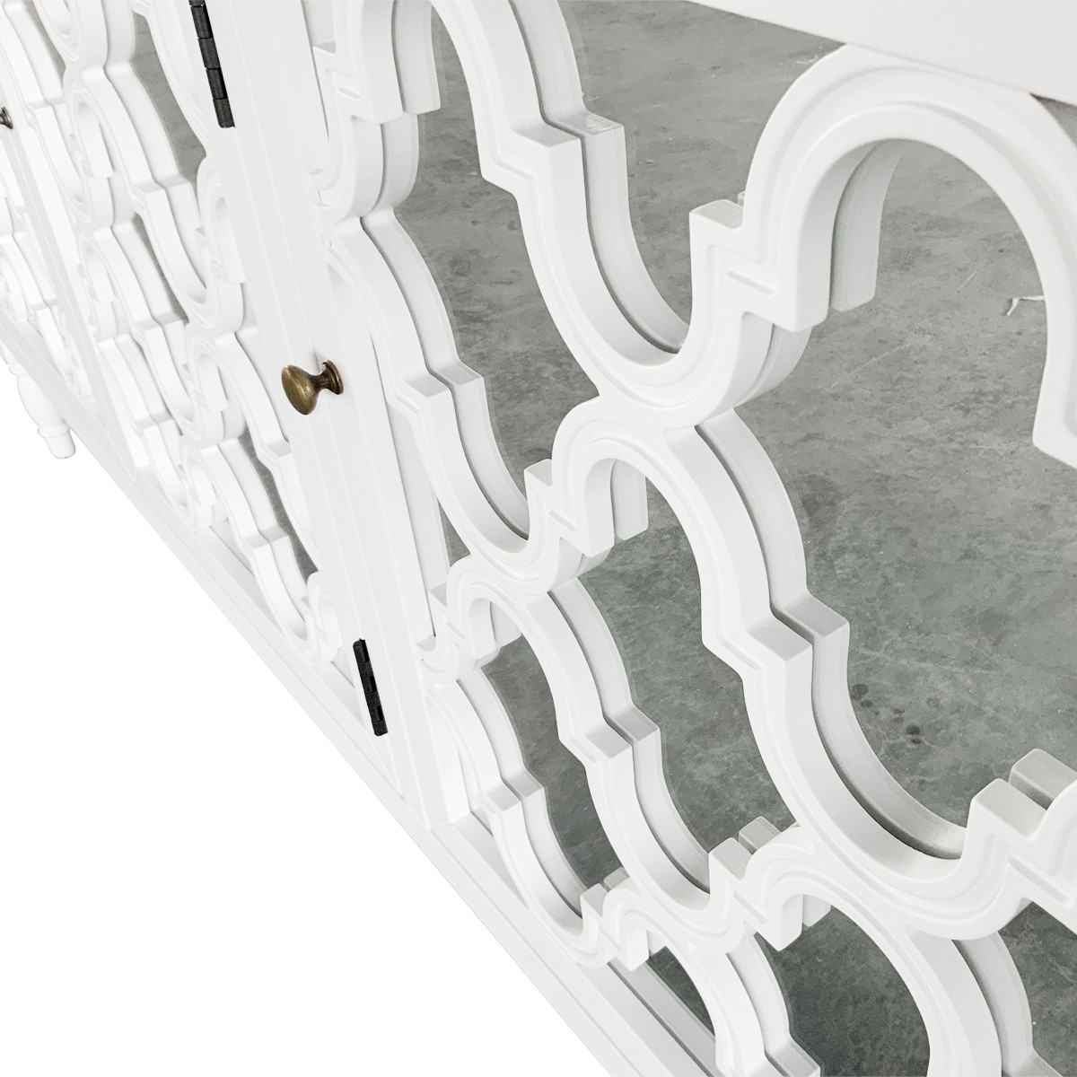 "Sienna" Hamptons Style 3 Door Buffet Sideboard White, 173cm W x 46cm D x 89cm H (RRP $2499) - Image 4