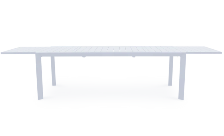 "Bayview" Hamptons Style Outdoor Aluminium Extension Dining Table in White, 230 - 345cm x 104cm x 75.5cmH - Image 2