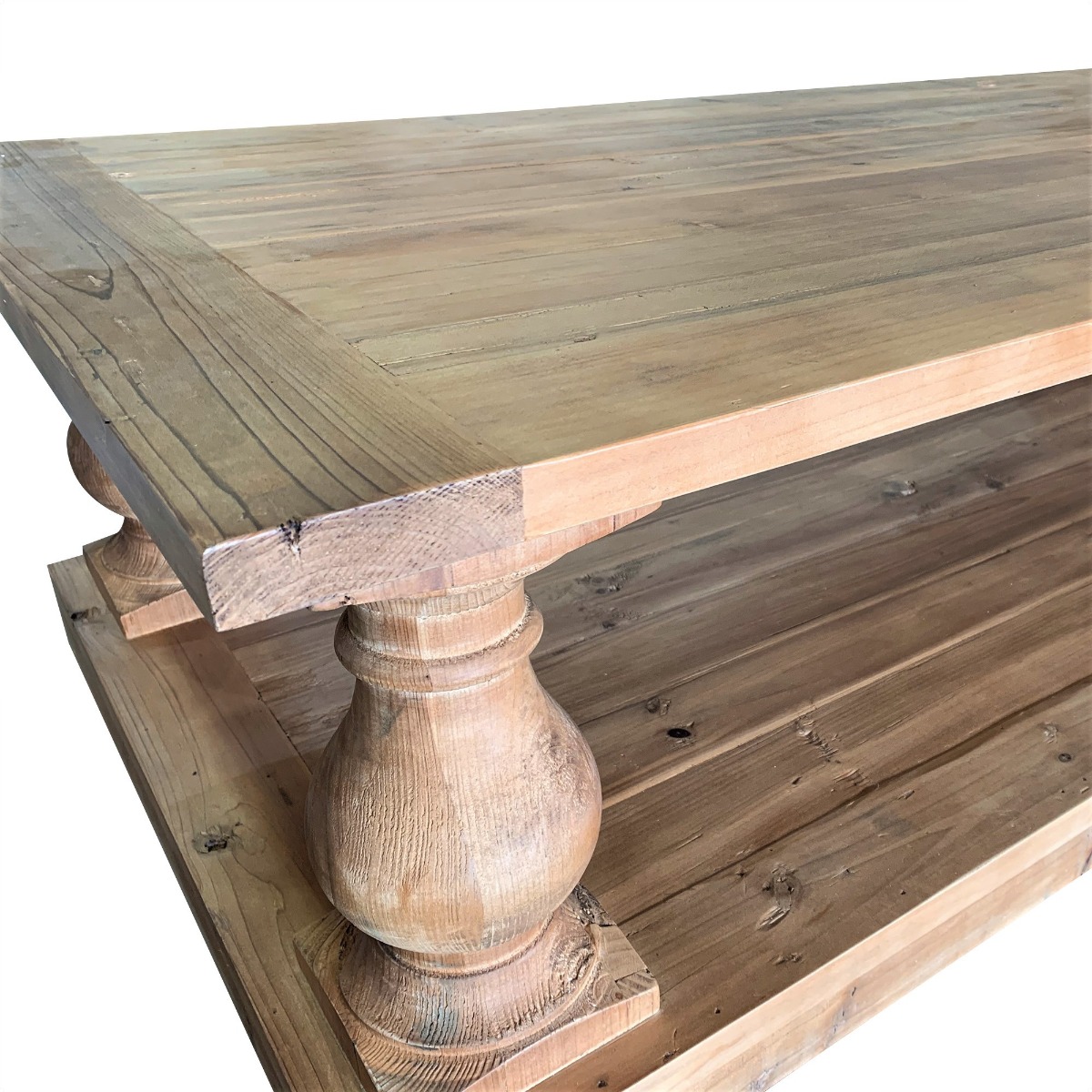 "Cayman" Hamptons Style Recycled Timber Coffee Table Natural, 150cm x 80cm (RRP $1999) - Image 3