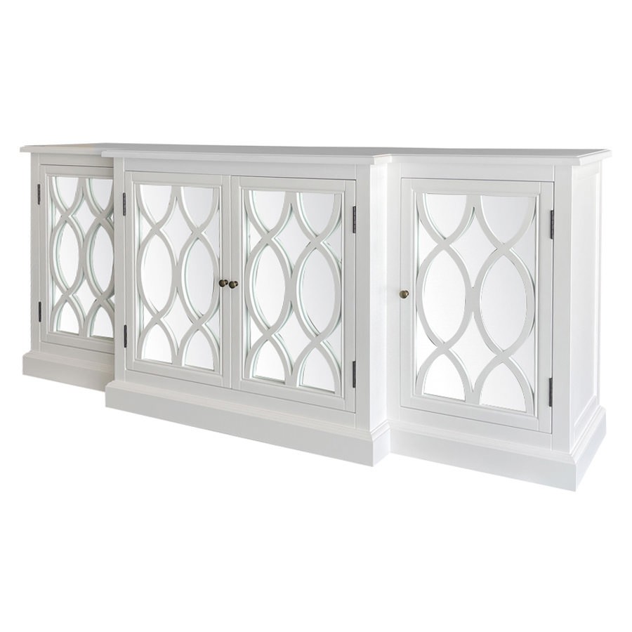 "Sienna" Hamptons Style 4 Door Buffet Sideboard White, 200cm W x 50cm D x 90cm H (RRP $3499) - Image 2