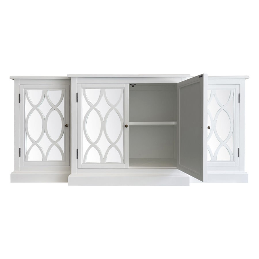 "Sienna" Hamptons Style 4 Door Buffet Sideboard White, 200cm W x 50cm D x 90cm H (RRP $3499) - Image 3