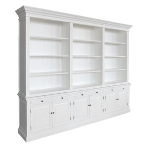 wp-image-tigress-40018.jpg "Daydream" Hamptons Style 3-Bay Timber Library Bookcase White, 300cm W x 43cm D x 230cm H (RRP $9999)