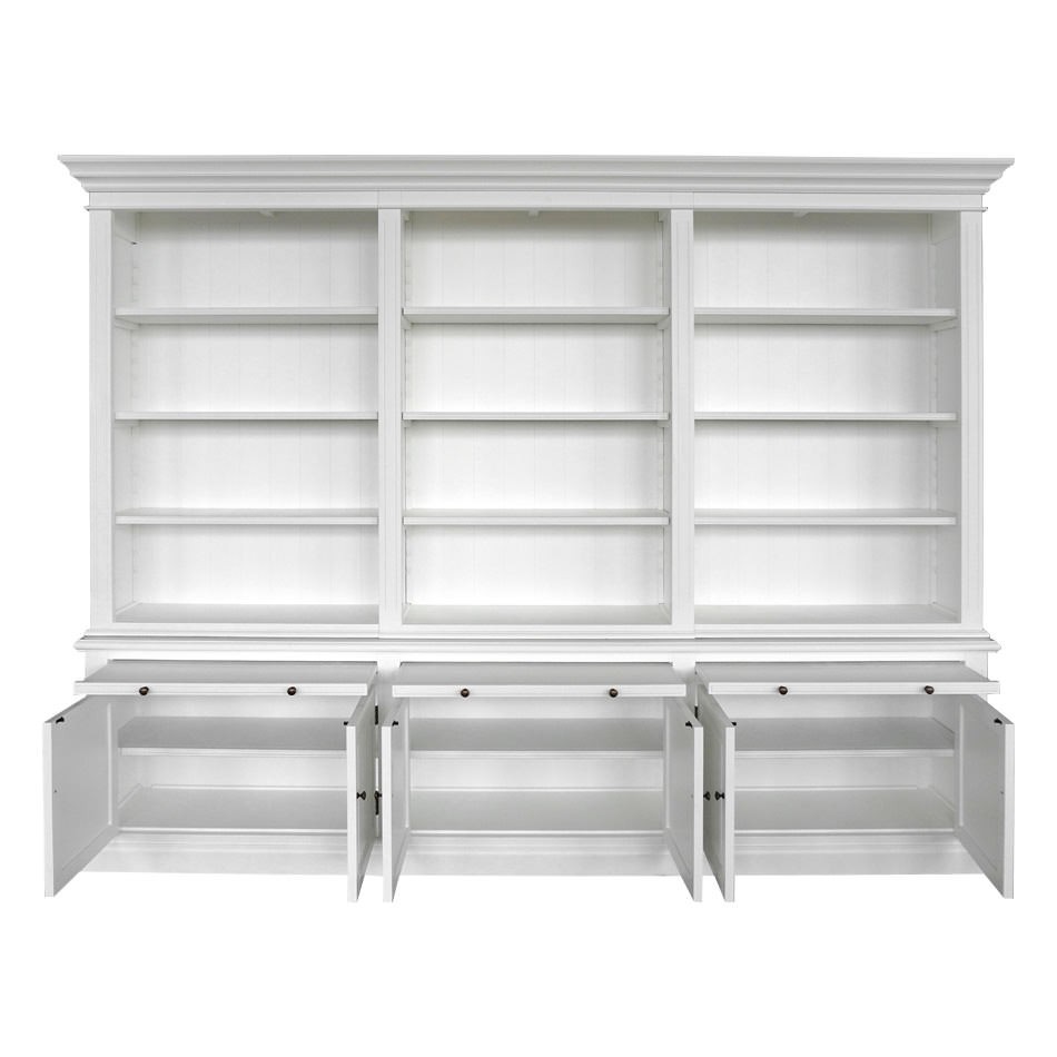 "Daydream" Hamptons Style 3-Bay Timber Library Bookcase White, 300cm W x 43cm D x 230cm H (RRP $9999) - Image 2